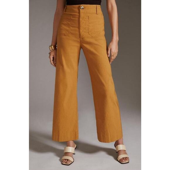 Maeve by Anthropologie Pants - Maeve Anthropologie Colette Cropped Wide Leg Linen Pants Women’s Plus Size 24W